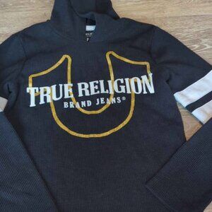True religion girls size 6 long sleeve hooded top
